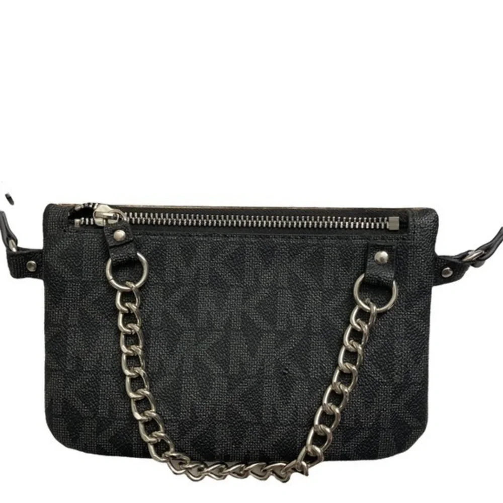 Michael Kors belt bag signature mk gray black L